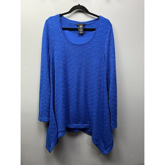 Grace Elements Womens Size 2X Tunic Top Bright Blue Built in tank - Picture 1 of 5